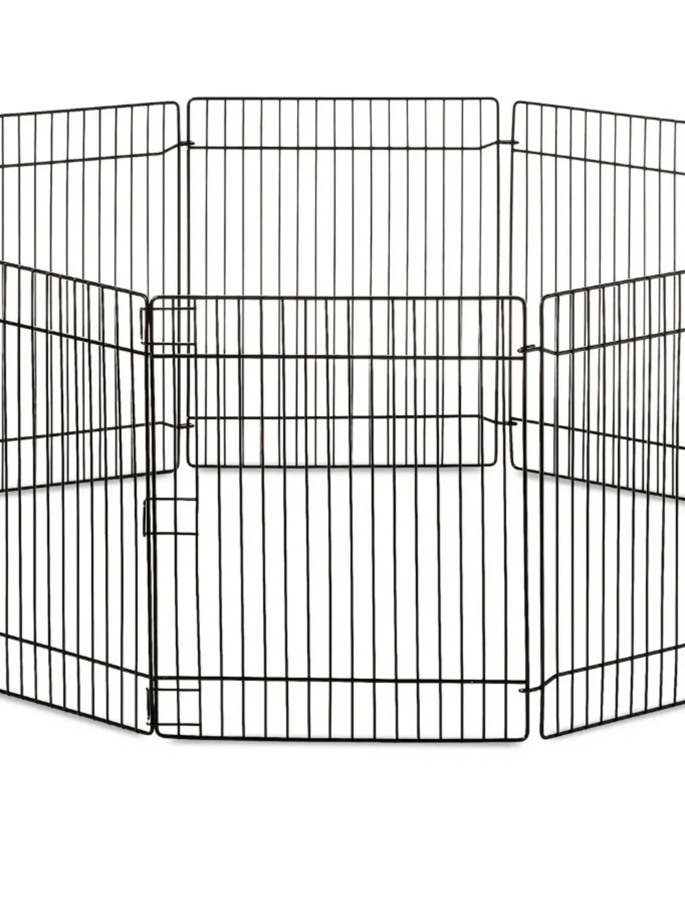 Collapsible Black Metal Pet Playpen with Gate